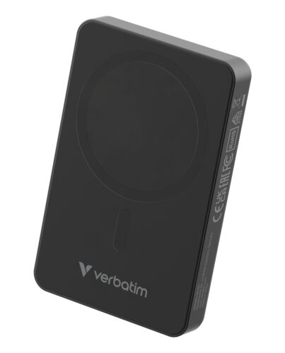 Verbatim Charge 'n' Go Essentials Magnetic Wireless Power Bank 10000 mAh Black
