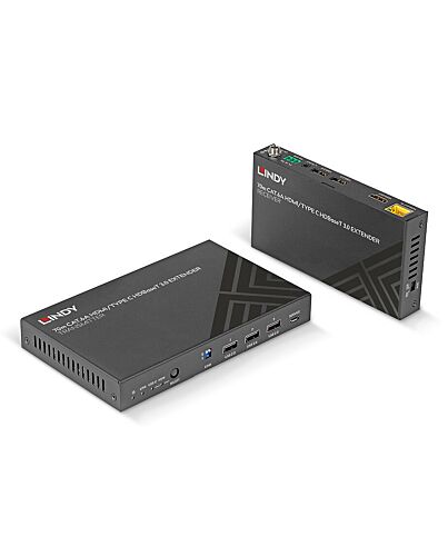 Lindy 70m Cat.6A HDMI 4K60 & Type C HDBaseT 3.0 KVM Extender 38346