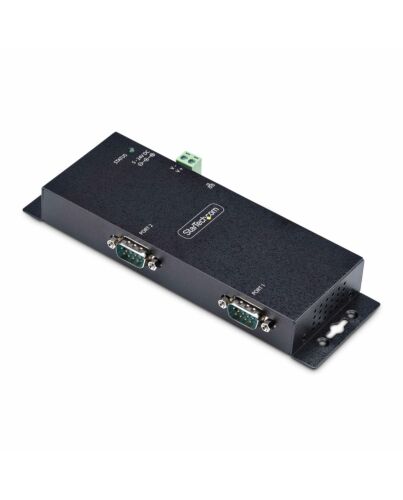 StarTech.com 2-Port Serial to Ethernet Adapter, IP Serial Device Server For Remote RS232 Devices, Wall/DIN Rail Mountable, Metal Housing, RJ45 LAN to DB9 Serial Converter