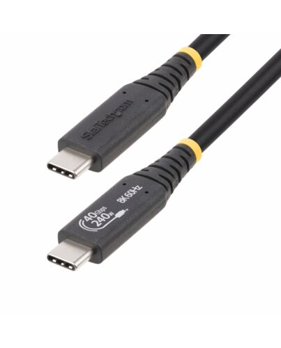 StarTech.com 50cm (1.6ft) USB4 Cable, USB-IF Certified USB-C Cable, 40Gbps, 240W Power Delivery PD 3.1 EPR, 8K 60Hz, USB Type-C Data Transfer Cable/Cord, Compatible w/Thunderbolt/USB 3.2 Ports