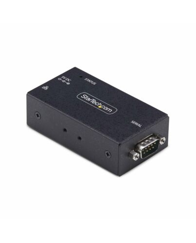 StarTech.com 1-Port Serial to Ethernet Adapter, IP Serial Device Server For Remote RS232 Devices, Wall/DIN Rail Mountable, Metal Housing, RJ45 LAN to DB9 Serial Converter