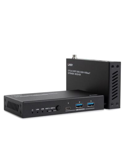 Lindy 100m Cat.6A 2 Host USB 3.2 Gen 1 HDBaseT Extender