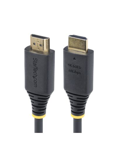 StarTech.com 30cm (1ft) High Speed HDMI Cable, 4K 60Hz/1440p 144Hz, HDR10/HDCP 2.2/ARC, 18Gbps, UHD HDMI 2.0 Cord for TV/Monitor/Display, TPE Jacket HDMI2-CABLE-4K60-30C