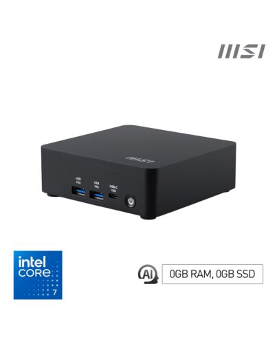 MSI Cubi NUC AI 1UMG Intel Core Ultra 7 155H, Barebone, NUC, SFF, Mini Computer, HTPC, (NO RAM, NO Storage, NO OS), Intel Graphics/DDR5/Dual ThunderBolt 4/Dual HDMI/Dual LAN/WiFi 6E/BT 5.3/VESA Cubi NUC AI 1UMG i7 155H BB
