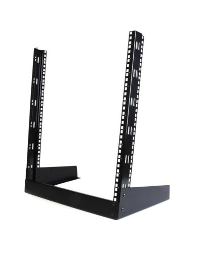 StarTech.com 2-Post 12U Desktop Server Rack, Small Open Frame 19in Computer Rack, Compact Network Rack for AV / Studio / Data / IT Equipment - Free Standing Two-Post Home/Office Rack RK12OD