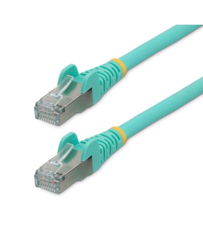 StarTech.com 50cm CAT6a Ethernet Cable - Aqua - Low Smoke Zero Halogen (LSZH) - 10GbE 500MHz 100W PoE++ Snagless RJ-45 w/Strain Reliefs S/FTP Network Patch Cord