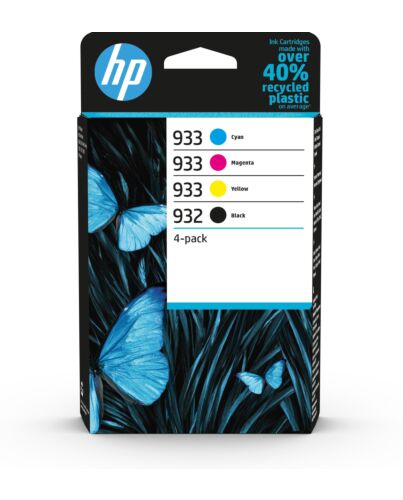 HP 933 4-Pack CMY(3)/932 Black Original Ink Cartridge Combo