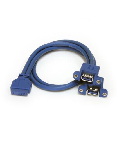 StarTech.com 2 Port Panel Mount USB 3.0 Cable - USB A to Motherboard Header Cable F/F USB3SPNLAFHD