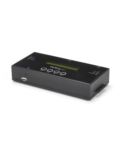 StarTech.com 1:1 Standalone Hard Drive Duplicator and Eraser, SAS and SATA HDD/SSD Cloner/Copier, Hard Drive Duplicator and Sanitizer, LCD Display, TAA Compliant