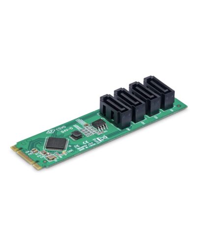 StarTech.com 4-Port M.2 to SATA Adapter Card, M.2 PCIe 3.0 to SATA HDD/SSD Expansion Card, ASM1064 Chipset, M.2 NVMe to 4x HDD/SSD for Windows/macOS/Linux