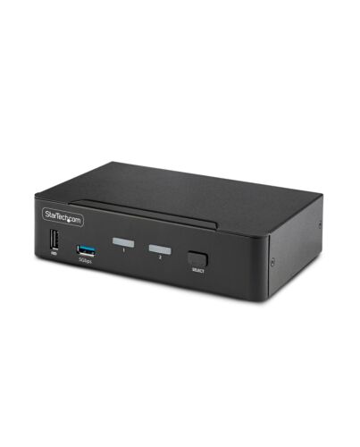 StarTech.com 2-Port DisplayPort KVM Switch, 8K 60Hz / 4K 144Hz, Single Display, DP 1.4, 2x USB 3.0 Ports, 4x USB 2.0 HID Ports, Push-Button & Hotkey Switching, TAA Compliant - OS Independent, Metal Housing