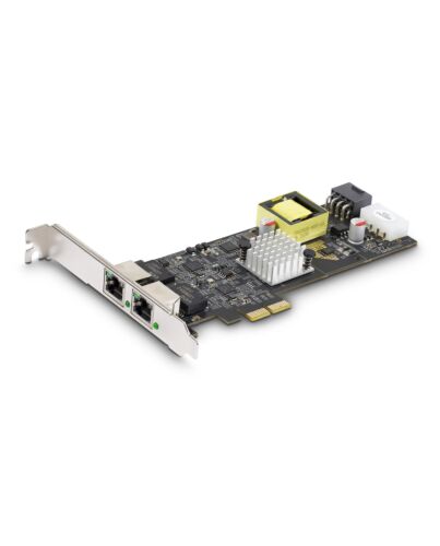 StarTech.com 2-Port 2.5Gbps NBASE-T PoE Network Card, Dual Intel I225-V, 802.3af/at PoE+ Multi-Gigabit NIC, PCI Express Server LAN Card, LP4/8-Pin PCIe-Powered