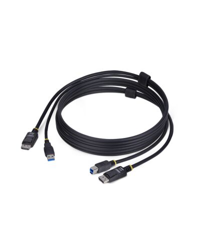 StarTech.com 6ft (1.8m) DisplayPort and USB 5Gbps KVM Cable, 4K 60Hz, Universally Compatible DP 1.2/USB 3.0 Combo Cable for KVM Switches