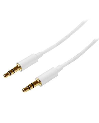 StarTech.com 1m White Slim 3.5mm Stereo Audio Cable - Male to Male
