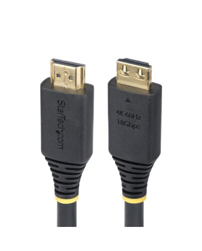 StarTech.com 15ft (4.5m) High Speed HDMI Cable with Gripping Connectors, 4K 60Hz/1440p 144Hz, HDR10/HDCP 2.2/ARC, 18Gbps, UHD HDMI 2.0 Cord for TV/Monitor/Display, TPE Jacket