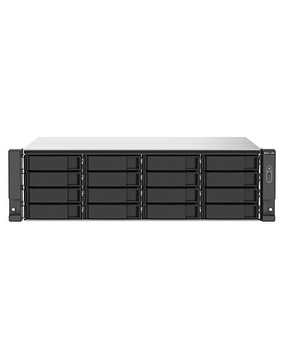 QNAP TS-1673AU-RP-16G NAS/storage server Rack (3U) Ryzen Embedded V1500B 16 GB DDR4 0 TB QNAP QTS Black, Grey