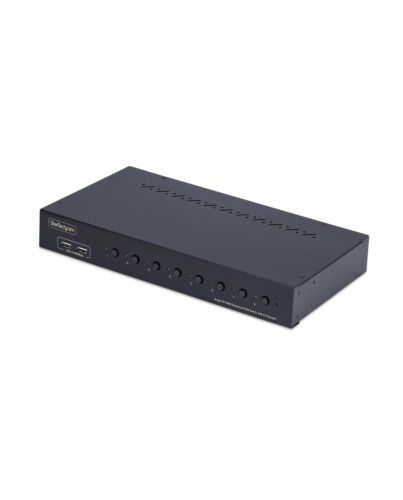 StarTech.com 8-Port DisplayPort KVM Switch with 1U Rack Mount Kit, 4K 60Hz DP 1.2, Push-Button & Hotkey Switching, 4-Port USB Hub, OS Independent, TAA Compliant