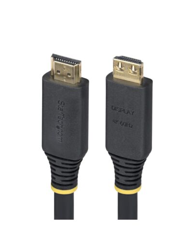 StarTech.com 35ft (10.6m) Active High Speed HDMI Cable with Gripping Connectors, 4K 60Hz/1440p 144Hz, HDR10/HDCP 2.2/ARC, 18Gbps, UHD HDMI 2.0 Cord for TV/Monitor/Display, TPE Jacket