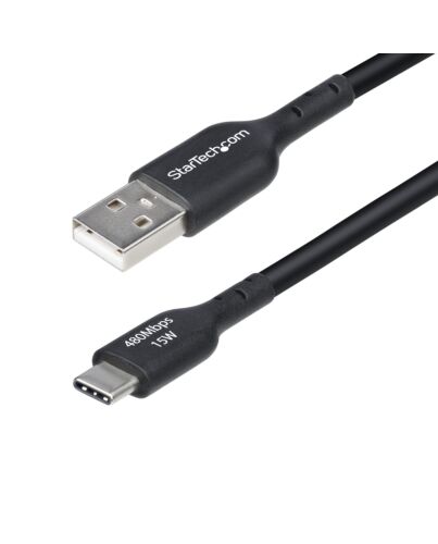 StarTech.com 4m (13ft) USB-A to USB-C Charging Cable, Charge & Sync, 3A, USB 2.0, TPE Jacket - Black USB Charging Cord