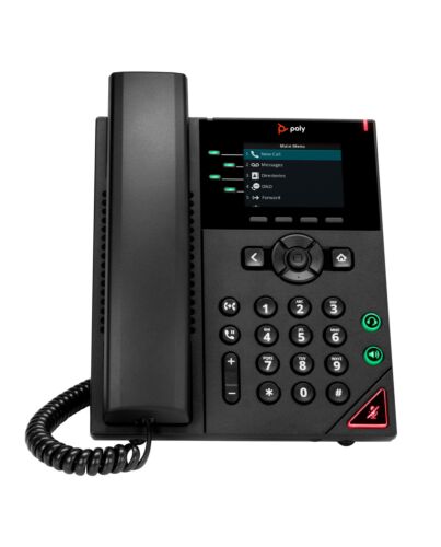HP Poly VVX 250 4-Line IP Phone and PoE-enabled 89B62AA#AC3