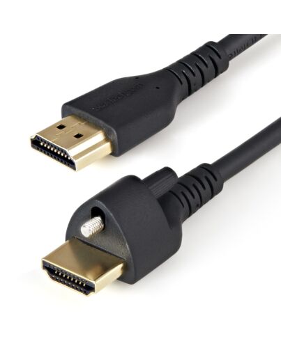 StarTech.com 6ft (2m) HDMI Cable with Locking Screw - 4K 60Hz HDR - High Speed HDMI 2.0 Monitor Cable with Locking Screw Connector for Secure Connection - HDMI Cable with Ethernet - M/M