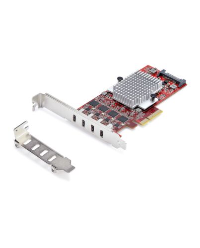 StarTech.com 4-Port USB Type-C PCIe Card, USB 3.2 10Gbps, USB-C PCI Express Expansion Card, 4x Independent USB Controllers, Windows/Linux/macOS, TAA-Compliant