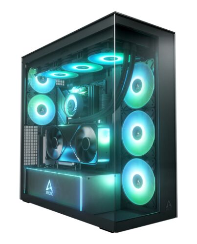 ARCTIC Xtender VG (Mirror Black) Premium E-ATX PC Case with Vertical GPU Mounting ACPCC00019A
