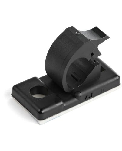 StarTech.com 100 Adhesive Cable Management Clips Black - Network/Ethernet/Office Desk/Computer Cord Organizer - Sticky Cable/Wire Holders - Nylon Self Adhesive Clamp UL/94V-2 Fire Rated