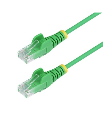 StarTech.com 15m Green Slim CAT6 Ethernet Cable, Snagless, 100W PoE, UTP, LSZH, 28AWG Pure Bare Copper Wire, Slim RJ45 Network Patch Cord w/Strain Reliefs, Individually Tested N6PAT15MGNS
