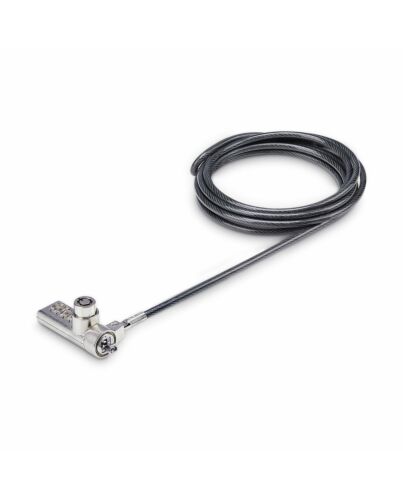 StarTech.com 10-Pack Dual-Access Laptop Lock, 6.5ft (2m) Keyed Alike and Combination Security Cable Lock for K-Slot Devices, Computer Anti-Theft Steel Cable