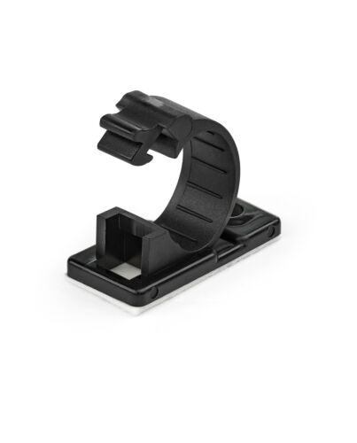 StarTech.com 100 Adhesive Cable Management Clips Black - Network/Ethernet/Office Desk/Computer Cord Organizer - Sticky Cable/Wire Holders - Nylon Self Adhesive Clamp UL/94V-2 Fire Rated CBMCC2