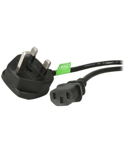 StarTech.com 3ft (1m) UK Computer Power Cable, BS 1363 to C13, 18AWG, 10A 250V, Replacement AC Power Cord, Kettle Lead / UK Power Cord, PC Power Supply Cable, TV Power Cable