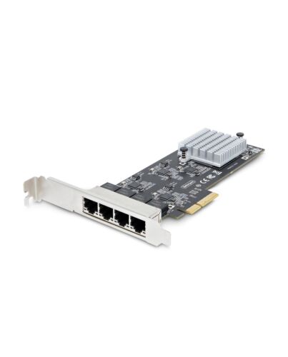 StarTech.com 4-Port 2.5Gbps NBASE-T PCIe Network Card, Intel I225-V, Quad-Port Computer Network Card, Multi-Gigabit NIC, PCI Express Server LAN Card, Desktop Ethernet Interface