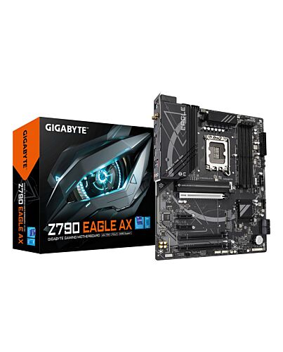 GIGABYTE Z790 EAGLE AX Motherboard - Supports Intel Core 14th Gen CPUs, 12+1+１Phases Digital VRM, up to 7600MHz DDR5 (OC), 3xPCIe 4.0 M.2, Wi-Fi 6E, 2.5GbE LAN, USB 3.2 Gen 2 Z790 EAGLE AX