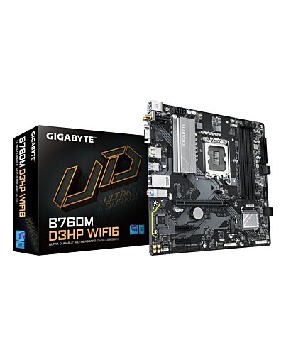 GIGABYTE B760M D3HP WIFI6 Motherboard - Supports Intel Core 14th Gen CPUs, 4+1+1 Phases Digital VRM, up to 5600MHz DDR5, 2xPCIe 4.0 M.2, Wi-Fi 6, GbE LAN, USB 3.2 Gen1 B760M D3HP WIFI6