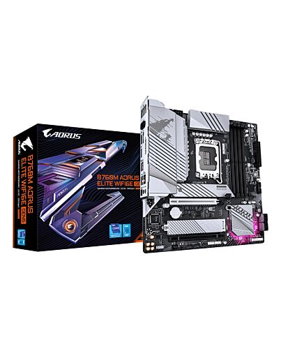 GIGABYTE B760M AORUS ELITE WIFI6E GEN5 Motherboard - Supports 14th Gen. Intel Core CPUs, 12+1+1 phases VRM, up to 5600MHz DDR5, 2xPCIe 4.0 M.2, Wi-Fi 6E, 2.5 GbE LAN, USB 3.2 Gen 2x2 B760M AORUS ELITE WIFI6E GEN5