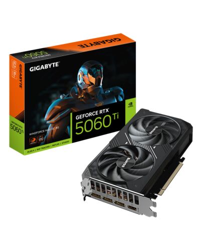 GIGABYTE GeForce RTX 5060 Ti WINDFORCE MAX OC 8G Graphics Card - 8GB GDDR7, 128bit, PCI-E 5.0, 2587MHz Core Clock, 3 x DP, 1 x HDMI, NVIDIA DLSS 4, GV-N506TWF2MAX OC-8GD GV-N506TWF2MAX OC-8GD