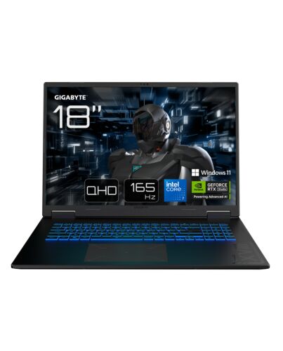 GIGABYTE GAMING A18 Laptop - 18“, 165Hz WUXGA, Intel Core 7 240H, RTX 5070 Ti, 32GB LPDDR5x 5600MHz, 1TB Gen4 SSD, Windows 11 Home, 2 Year Warranty, Dolby Atmos, GAMING A18 PRO DXJG3UKBC4SH GAMING A18 PRO DXJG3UKBC4SH