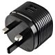Hama Dual Charger, 2x USB, 2.4A with UK plug, black