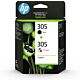 HP 305 2-Pack Tri-color/Black Original Ink Cartridge