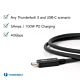 Plugable Technologies Thunderbolt 3 Cable 40Gbps Supports 100W (20V, 5A) Charging, 2.6ft / 80cm Thunderbolt- USB C Compatible - Driverless