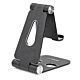 StarTech.com Phone and Tablet Stand - Foldable Universal Mobile Device Holder for Smartphones & Tablets - Adjustable Multi-Angle Ergonomic Cell Phone Stand for Desk - Portable - Black
