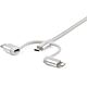 StarTech.com 1 m (3 ft.) USB Multi Charging Cable - USB to Micro-USB or USB-C or Lightning for iPhone / iPad / iPod / Android - Apple MFi  - 3 in 1 USB Charger - Braided