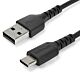 StarTech.com 2m USB A to USB C Charging Cable - Durable Fast Charge & Sync USB 2.0 to USB Type C Data Cord - Rugged TPE Jacket Aramid Fiber M/M 3A Black - Samsung S10, iPad Pro, Pixel