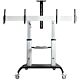 StarTech.com Dual TV Cart for 37-60in VESA TVs up to 110lb/50kg each - Height Adjustable TV Mount, Mobile Display Cart w/ Equipment Shelves - Rolling TV Cart on Wheels - Rolling TV Stand