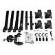 StarTech.com Desk Mount Quad Monitor Arm - Ergonomic VESA 4 Monitor Mount 2x2 up to 27" - Articulating & Height Adjustable Pole Mount - Tilt/Swivel/Rotate LCD/LED Screen - Desk Clamp/Gmet