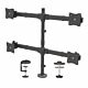 StarTech.com Desk Mount Quad Monitor Arm - Ergonomic VESA 4 Monitor Mount 2x2 up to 27" - Articulating & Height Adjustable Pole Mount - Tilt/Swivel/Rotate LCD/LED Screen - Desk Clamp/Gmet