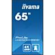 iiyama LH6565UHSB-B1 Signage Display Kiosk design 163.8 cm (64.5") LED Wi-Fi 800 cd/m² 4K Ultra HD Black Built-in processor Android 11 24/7