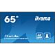 iiyama LH6565UHSB-B1 Signage Display Kiosk design 163.8 cm (64.5") LED Wi-Fi 800 cd/m² 4K Ultra HD Black Built-in processor Android 11 24/7