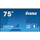 iiyama LH7565UHSB-B1 Signage Display Kiosk design 189.2 cm (74.5") LED Wi-Fi 800 cd/m² 4K Ultra HD Black Built-in processor Android 11 24/7